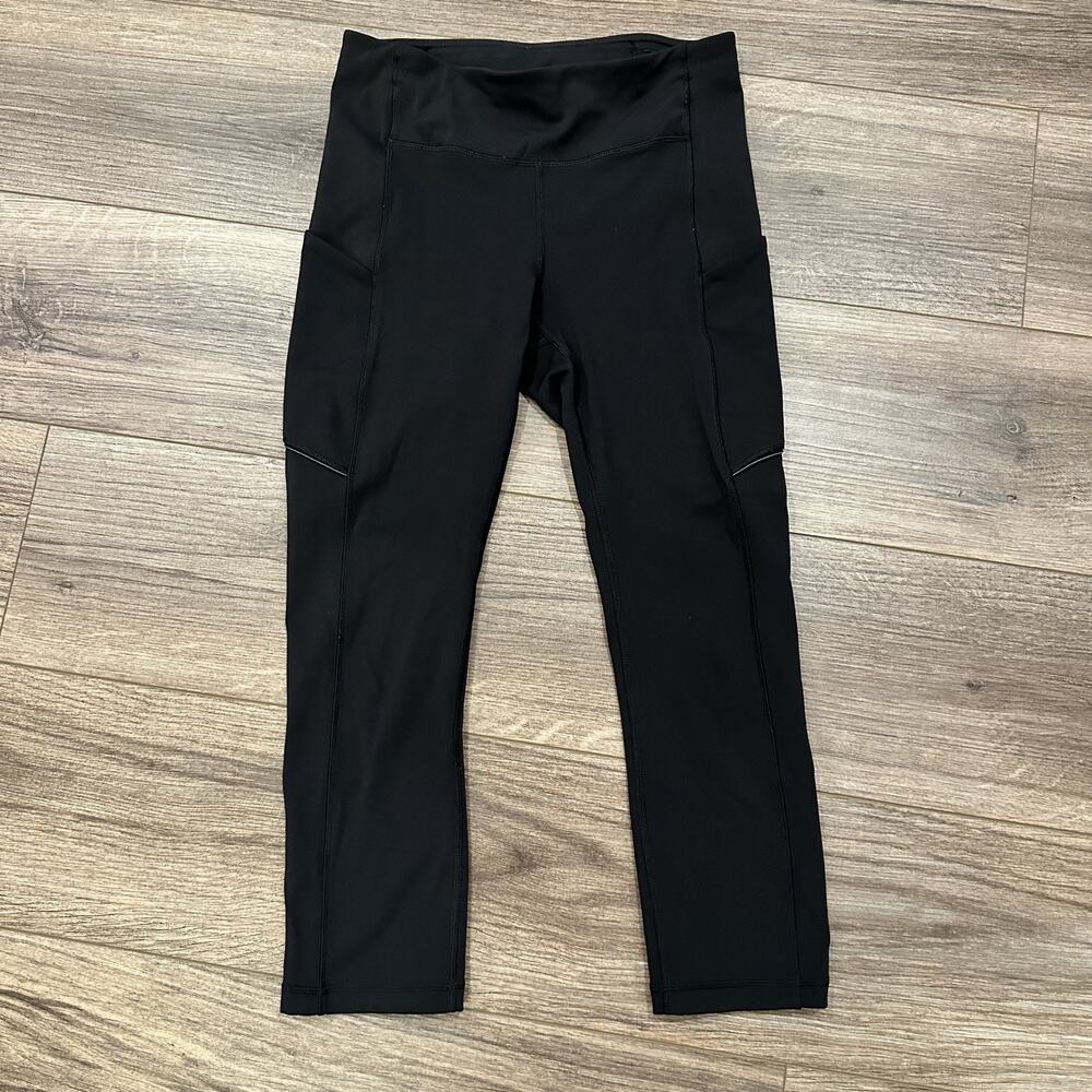 Lululemon Speed Up Crop 21" Black Leggings Size 4 LW6AL7S Gym Yoga